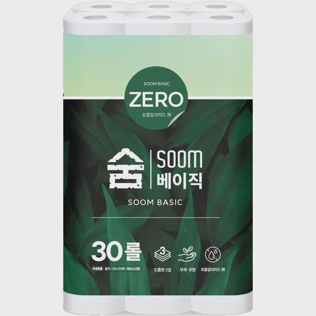 광진 두루마리 물에 잘녹는 숨베이직 화장지 30롤3겹