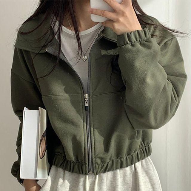 여성 봄 간절기 크롭 숏 자켓 데일리 캐주얼 점퍼