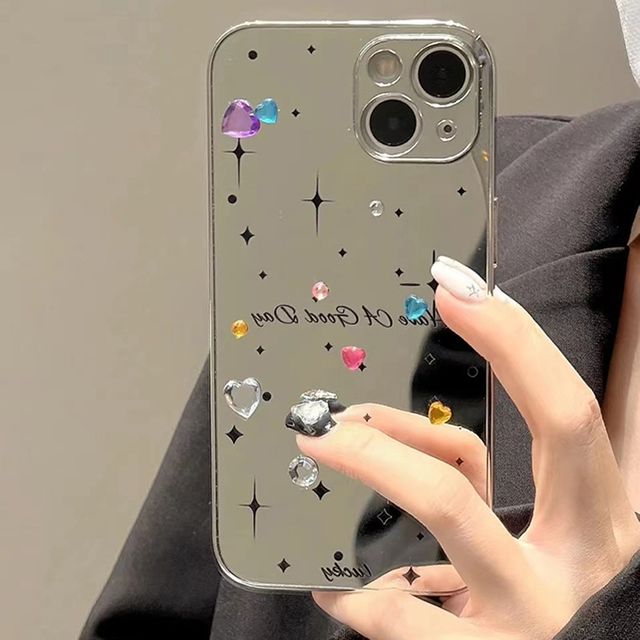 아이폰케이스 미러스타일 컬러큐빅 꾸미기 iphone12-14