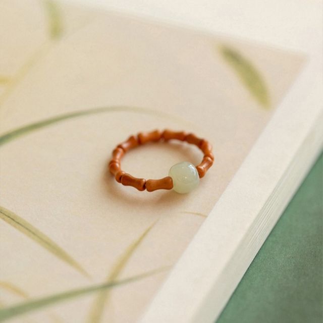 핸드메이드 비즈 소원 반지 대나무 모양 행운 액세서리