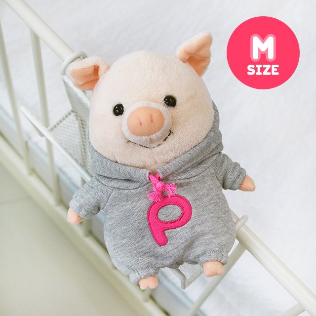 푸우통 인형 빅로고 M 25cm 후드티 돼지인형