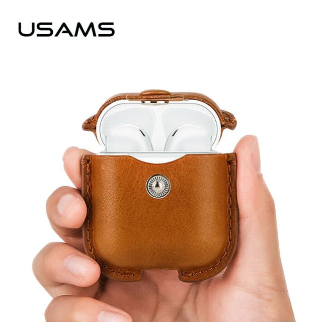 USAMS 유삼스 유선충전 에어팟 전용 가죽풀커버케이스