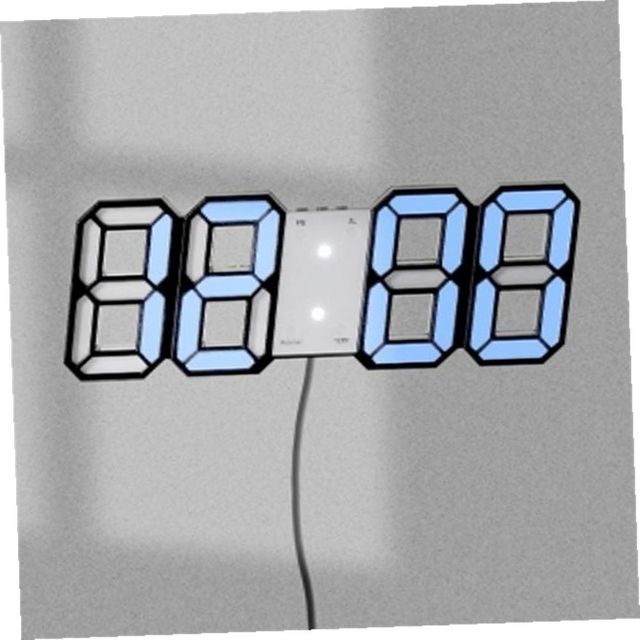 벽걸이시계 스마트LED리모컨디지털벽시계(블랙+블루)알람시계