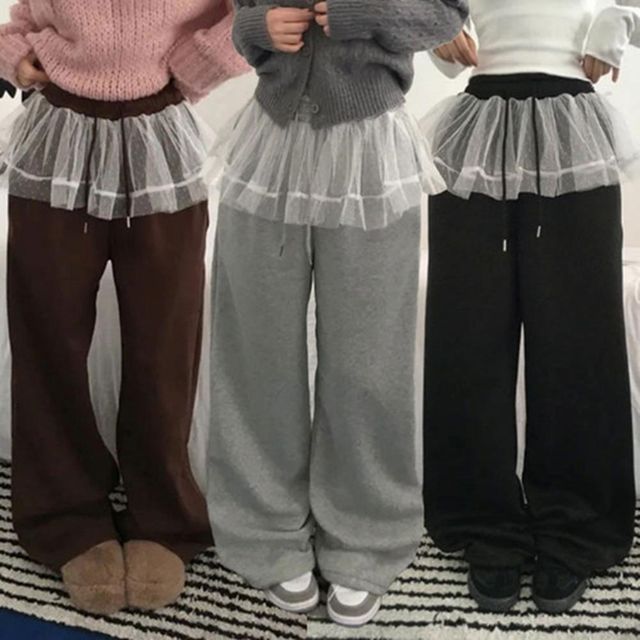 면 여자바지 밴딩바지 신상 여성바지 면바지 일자
