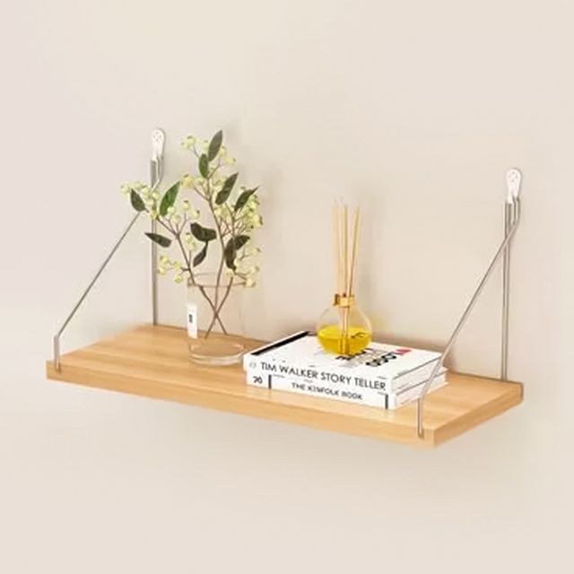 공간데코 벽선반 50x15cm 내추럴우드 무타공선반