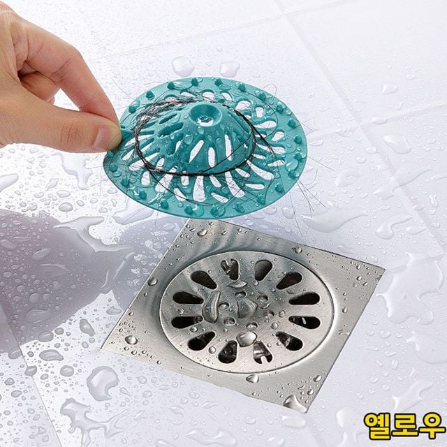 욕실하수구트랩 화장실 덮개 망 배수 트랩 씽크대 하수 구 캡 옐로우