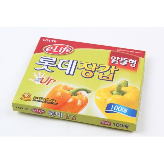 100매 롯데 위생장갑 NEW 알뜰형 비닐장갑 주방 일회용