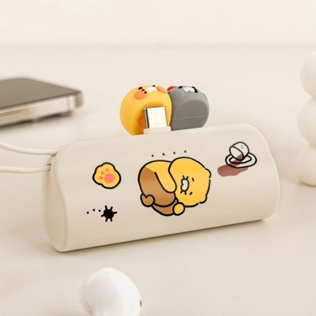 티엔에스 카카오프렌즈 도킹형 보조배터리 아이보리 5000mAh C타입 충전 (1개입)