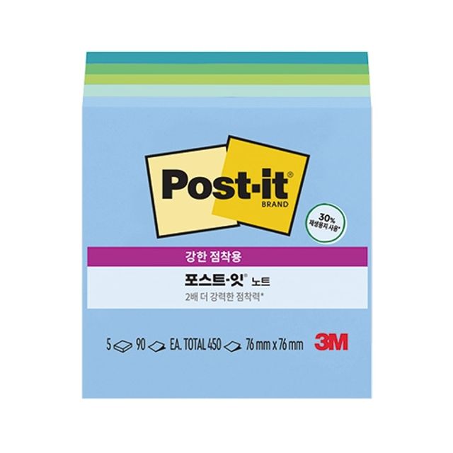 3M 포스트잇 강한점착 컬렉션팩 654 5SST 오아시스 - 메모지