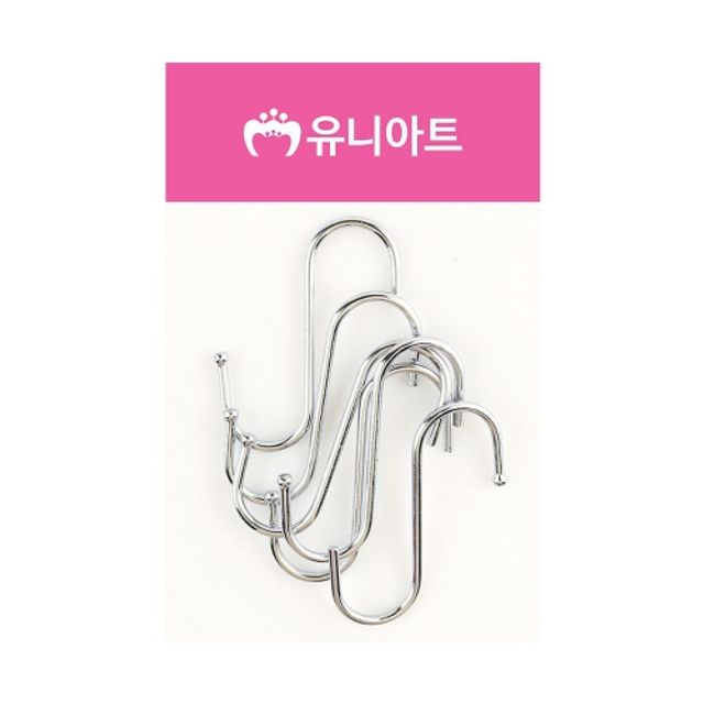 혜명몰 유니아트 S자고리 소 은색 - 개 (1개입) 정리용품 스텐고리 후크걸이 욕실수납 S고리