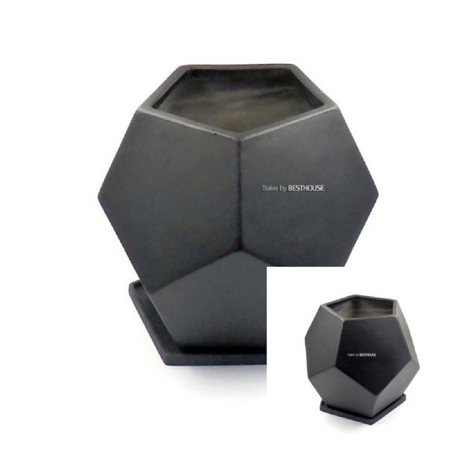 수지 미니 오각화분 블랙 23x23cm 인테리어화분 식물화분 베란다화분 옥상화분