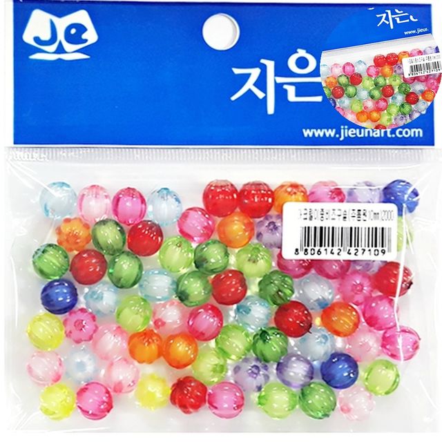 비즈재료 아크릴구슬 아크릴비즈 주름원 10mm