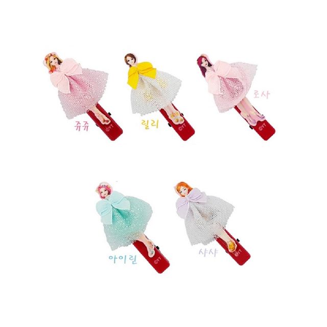 시크릿쥬쥬 아크릴 레이스드레스 집게핀 랜덤 헤어핀