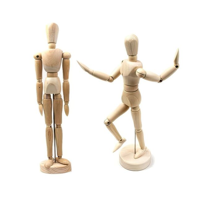 원목 나무 목각 사람 인체 모형 구체 관절 인형 소14cm 데생