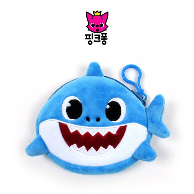 상어가족 동전지갑 블루 아동 캐릭터 반지갑