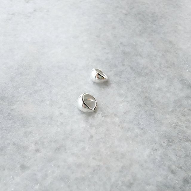 실버925 국내제작 물방울 모양 원터치 이어링 데일리 은귀걸이 (SILVER)