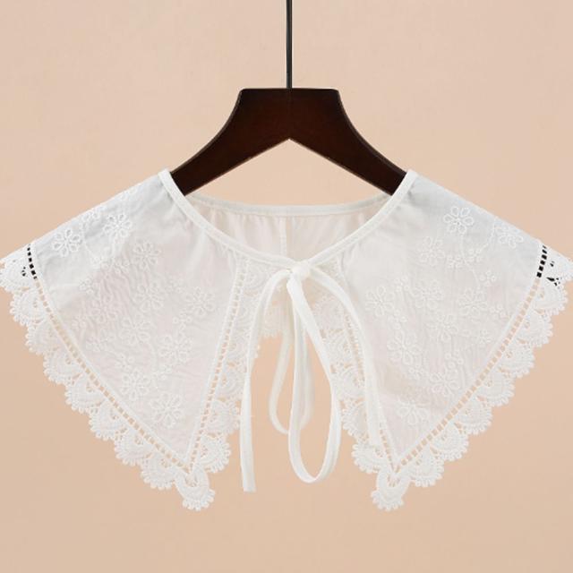 플라워 레이스 패턴 넥카라 넥케이프 페이크 카라