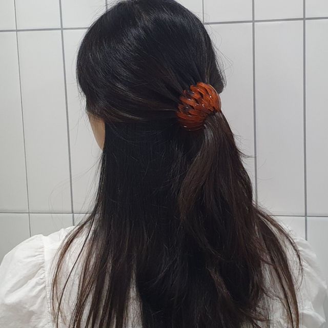 포니 올림머리 만두핀 똥머리집게핀 오렌지