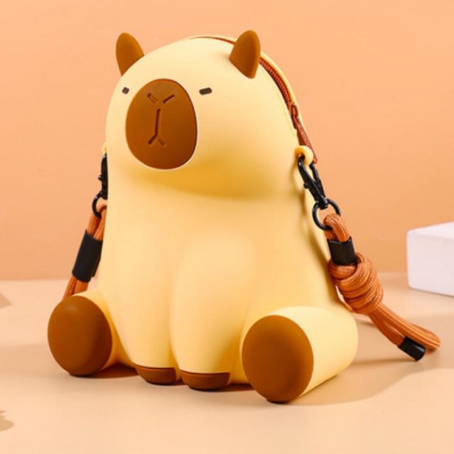 어린이 캐릭터 크로스백 미니 카피바라 실리콘 가방 L