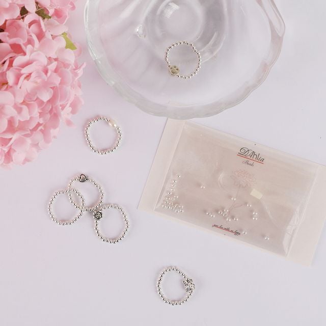 은볼 비즈 반지 DIY 만들기 키트/Dahlia 925 실버볼