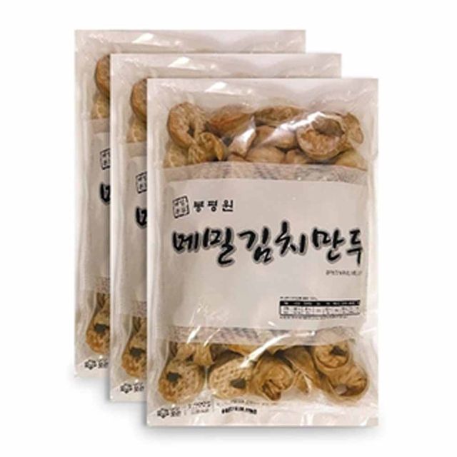 봉평원 메밀 김치만두 1.5kgx2봉(30gx100개)