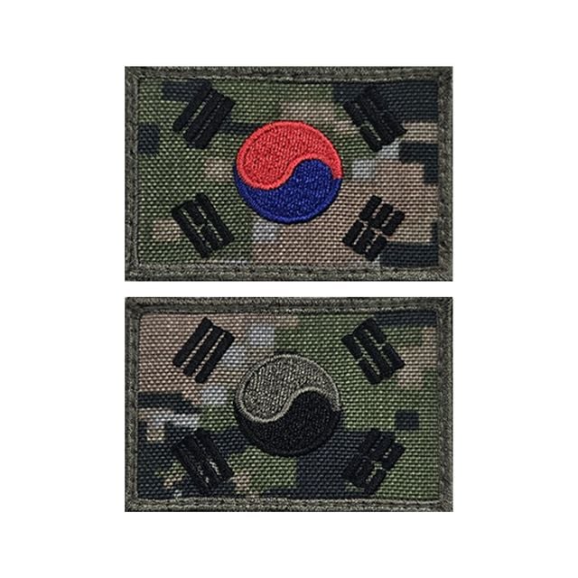 해병대 디지털 소형 자수 태극기 패치 와펜