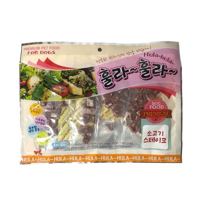 큐브 강아지 간식 스테이크 300g 훌라훌라 소고기