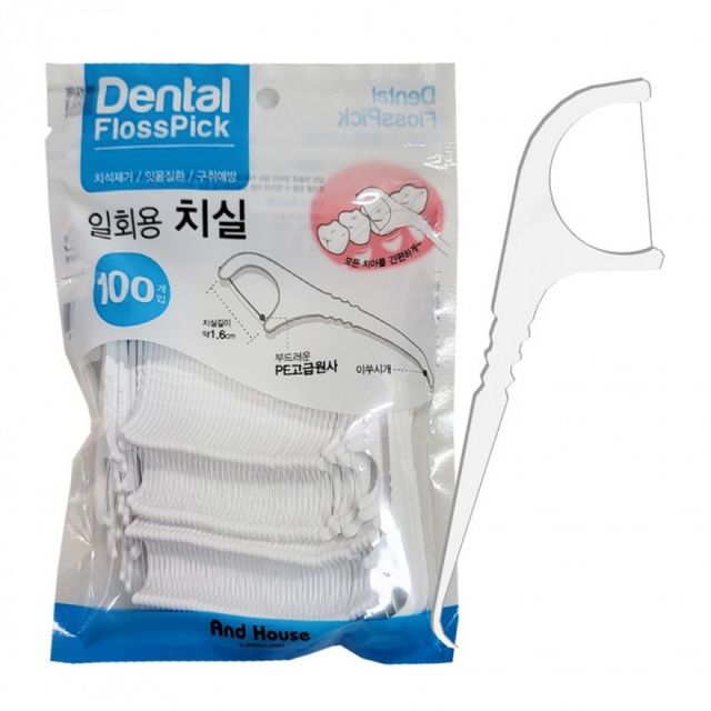 일회용 치실 스틱 치간 청결 구강 관리용 치아 사이 클리너