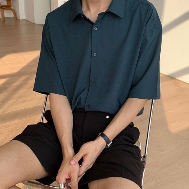 남성용 오버핏 시원한 반팔 티셔츠 여름용 쿨웨어