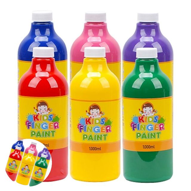 그리기놀이 어린이미술 미술놀이 핑거페인트 1000ml 6색 세트