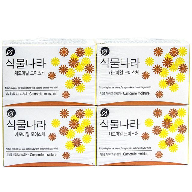 식물나라 캐모마일 모이스처 세수 비누 90g 4입