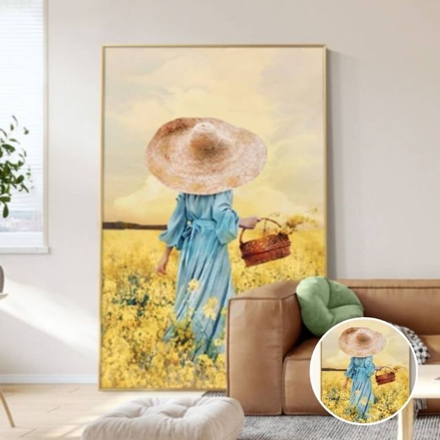 그림액자 80x120cm 꽃밭소녀 세계명화액자 미니멀인테리어 모던인테리어액자 아이방꾸미기 벽걸이형액자