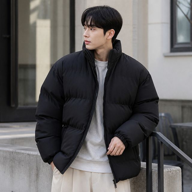 남성 아우터 겨울 패딩 점퍼 루즈핏 하이넥 숏 남성의류
