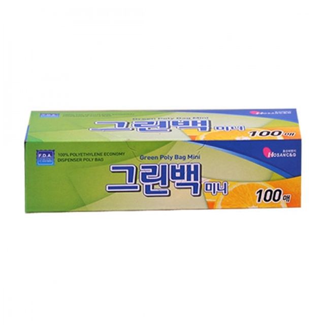 호산 그린 일회용 미니 위생백 17x25cm 100매 - 위생적이고 편리한 소형 비닐백