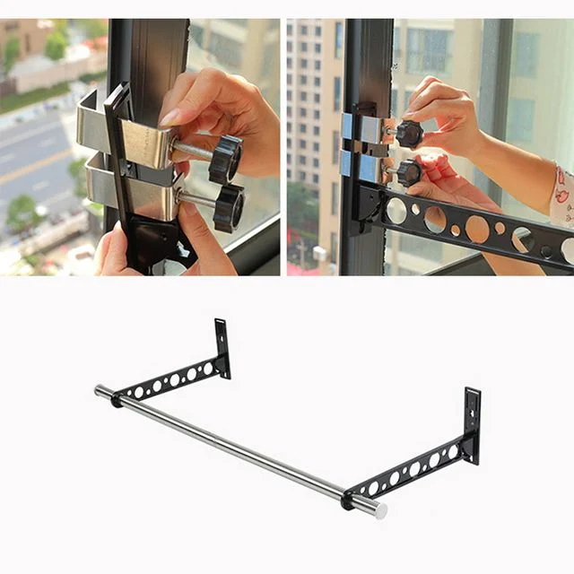 알루미늄 접이식 창틀 빨래건조대 블랙 132cm 세트