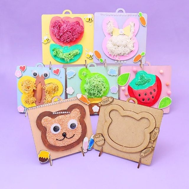 우드공예 MDF DIY 모스탁상액자 (곰돌이) (20개 묶음)