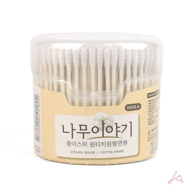 CH 종이스틱 원터치원형면봉(300P)회오리형_7635