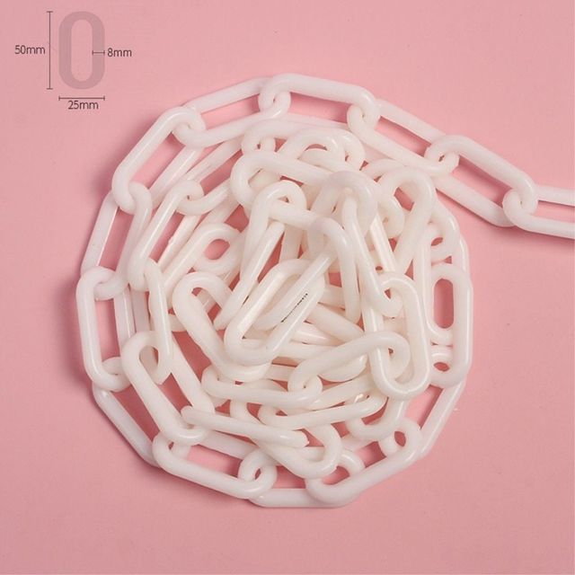 플라스틱 체인 화이트 25M 두께8mm