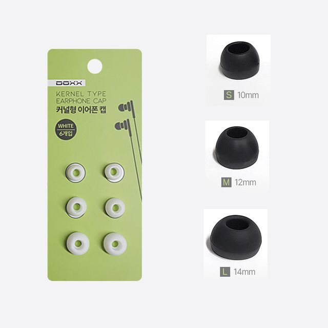 DOXX 이어폰고무캡 고무마개 6개입 화이트 DX-EARCAP