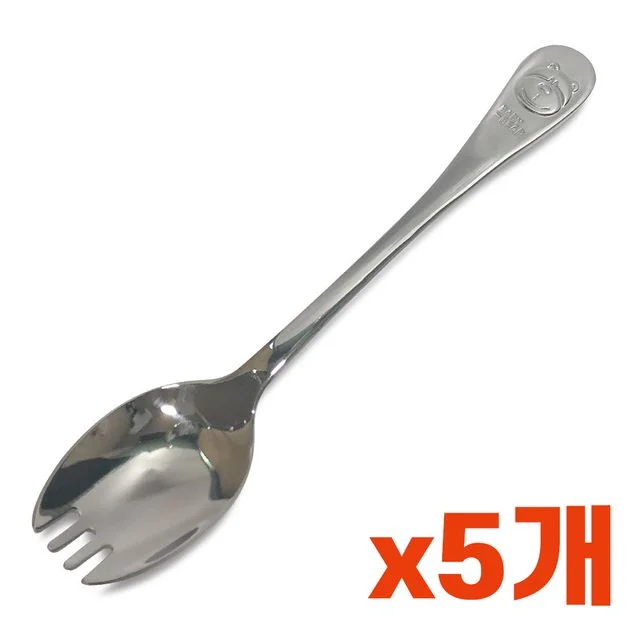 상일(곰돌이)유아용 수저포크 겸용x(5개) 스텐 숟가락
