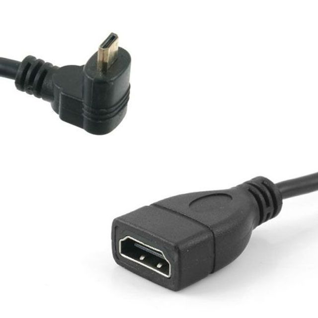HDMI 젠더 Micro HDMI M - HDMI F 15cm 상향 꺾임