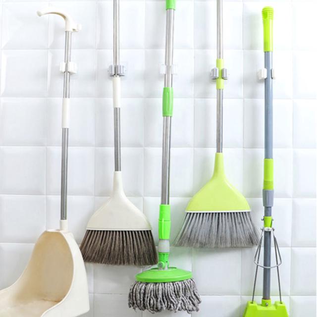 밀대 거치 우산걸이 빗자루 1+1 홀더 청소 부착식