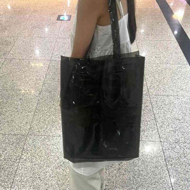블랙 반투명 PVC 토드백 수영장비치백 수영장가방