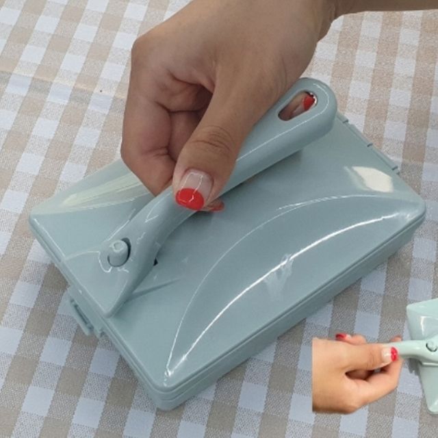 간이청소도구 롱 연블루 롤러빗자루