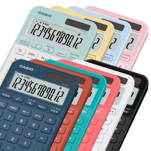 카시오 컬러 계산기 MS-20YC 미니탁상형(1개)신제품