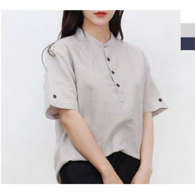 린넨 반팔 1P 티셔츠 셔츠 차이나린넨셔츠 여름남방