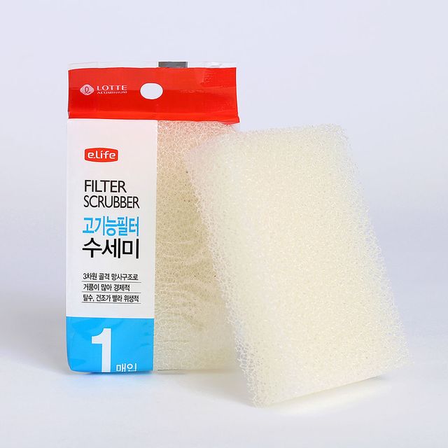 스펀지 수세미 주방용, 흠집방지 그물 필터 수세미
