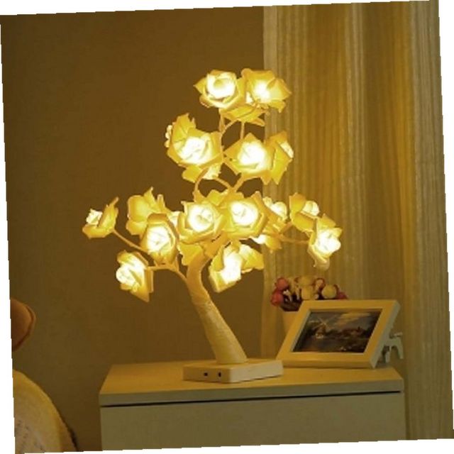LED램프 24구 장미 LED 무드등 건전지+USB 단스탠드