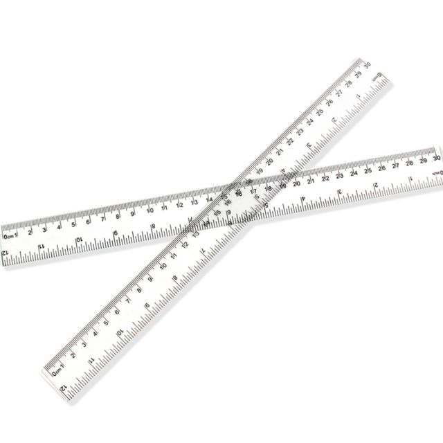 사무 학생 필통 투명 플라스틱자 30cm