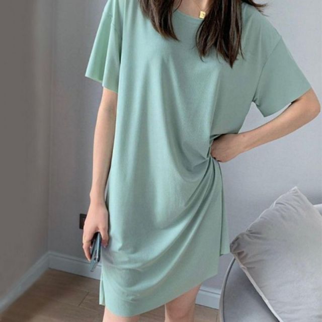 패션 좋은 데일리 홈웨어 소재 미니 면원피스 시원한